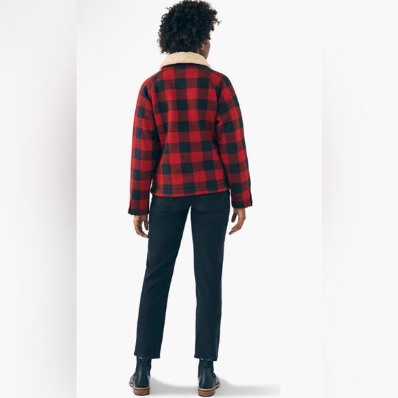 NWT New Faherty Legend High Pile Fleece Collar Crop Jacket Size XL - Picture 5 of 7